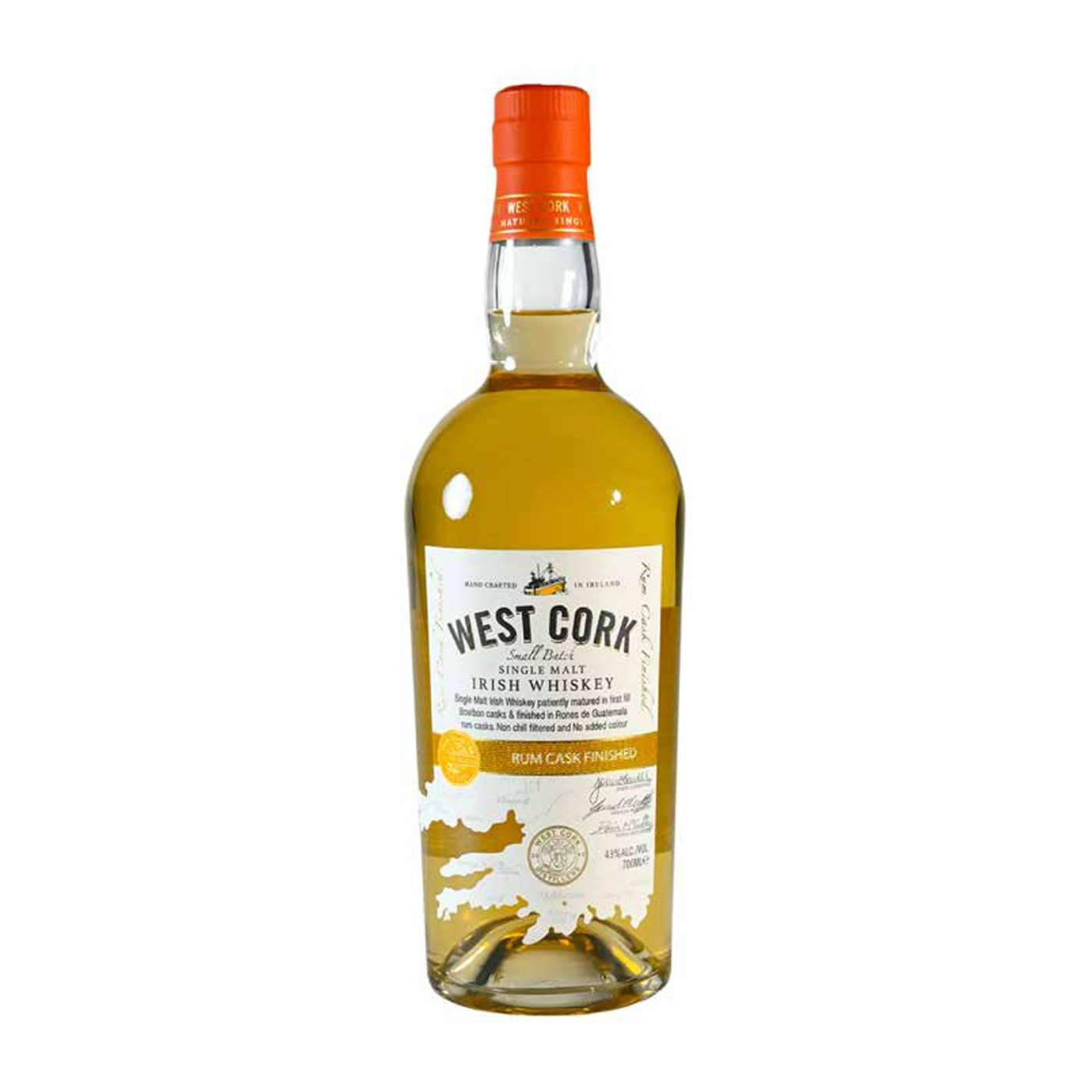 WEST CORK SMALL BATCH RUM CASK SINGLE MALT 70CL 43%