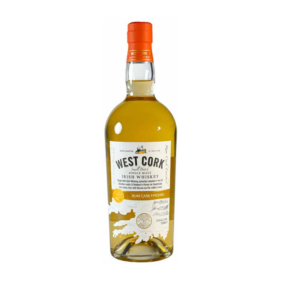 WEST CORK SMALL BATCH RUM CASK SINGLE MALT 70CL 43%