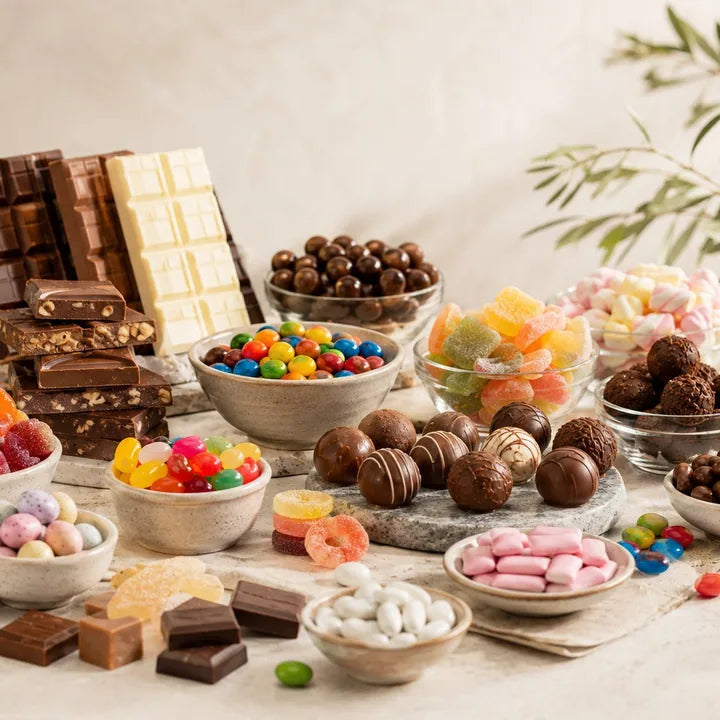 Chocolate, candies, gummies and sweets