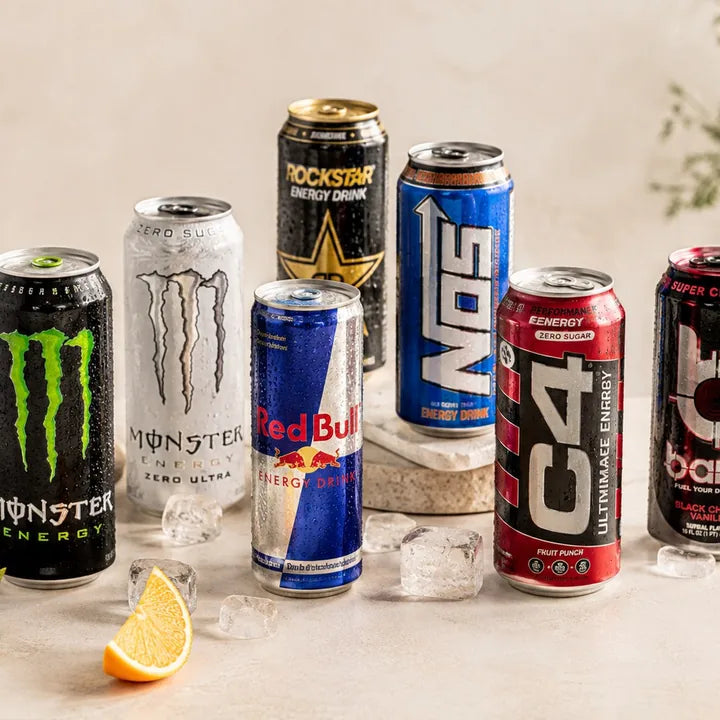 Cold energy drink cans